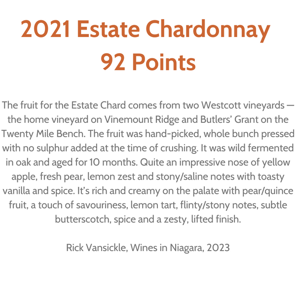Westcott Vineyards 2021 Estate Chardonnay