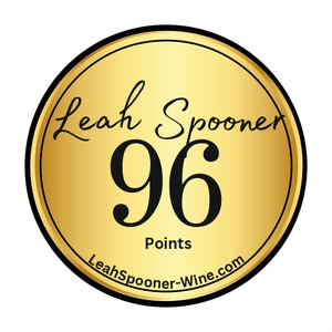 Seal of wine critic Leah Spooner, 96 points.