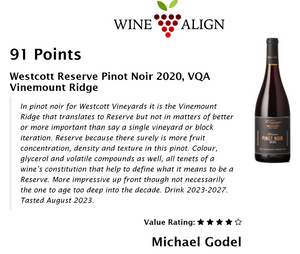 Westcott Vineyards 2020 Reserve Pinot Noir