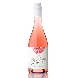A bottle of Delphine Rose wine. 