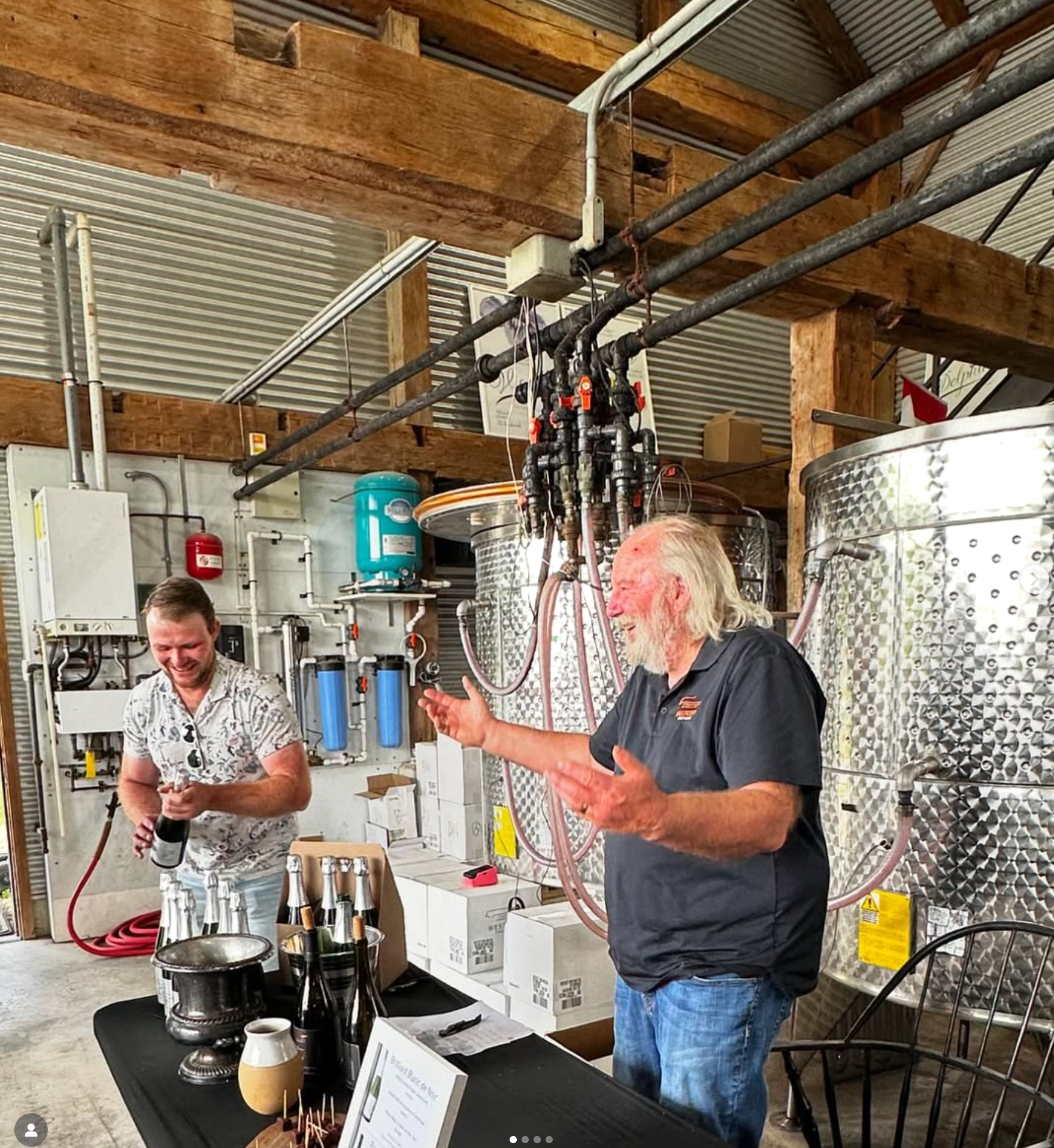 Winemaker Casey and co-owner Grant Westcott host an event exclusively for Westcott's premium wine club members.